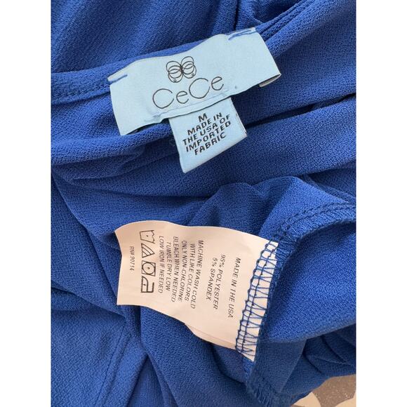 New CECE NORDSTROM Women's Blue Ruffled Flutter Short Sleeve Knit Top Size M - Picture 5 of 7